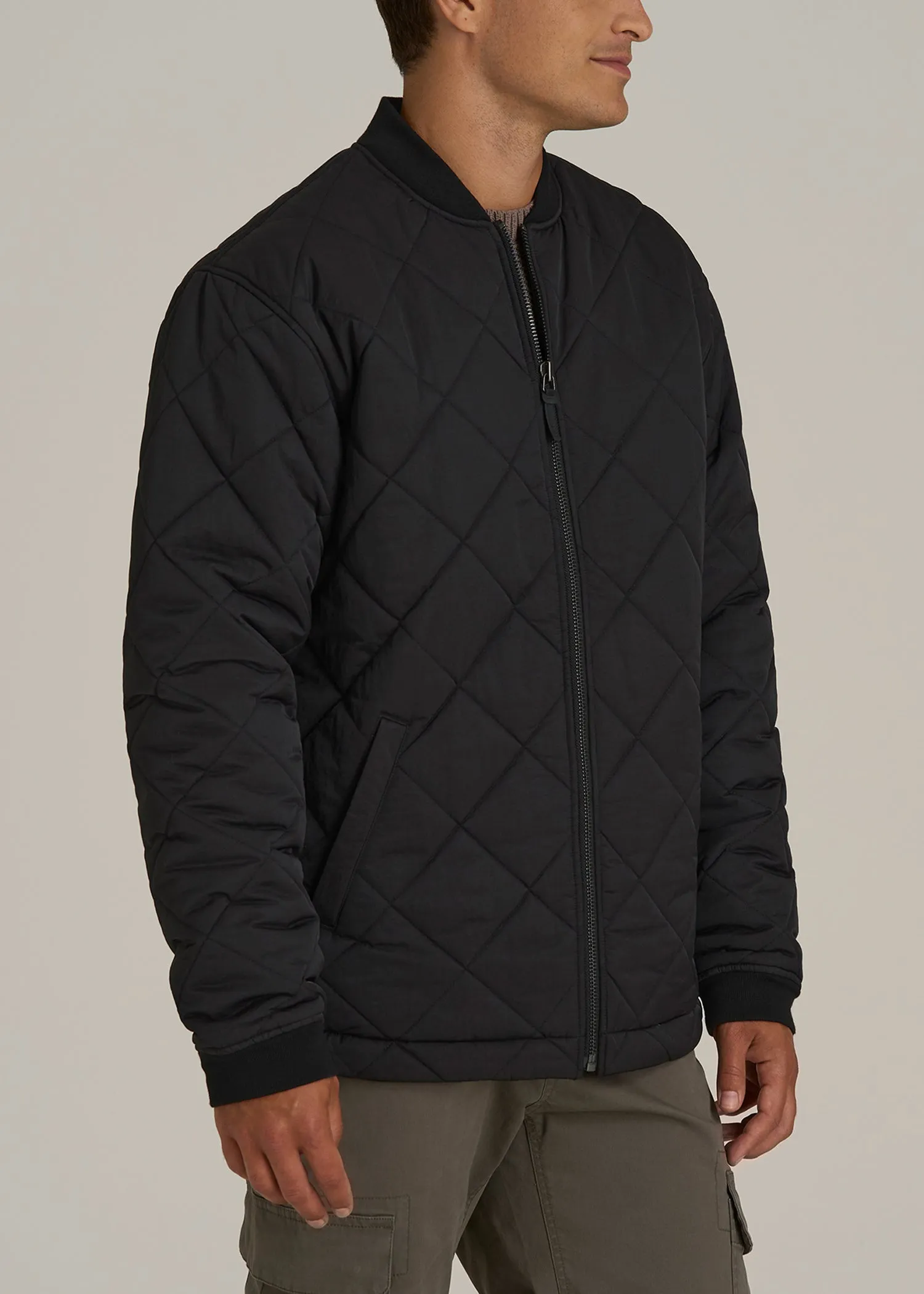 Quilted Jacket for Tall Men in Black sold by American Tall product image thumbnail 3