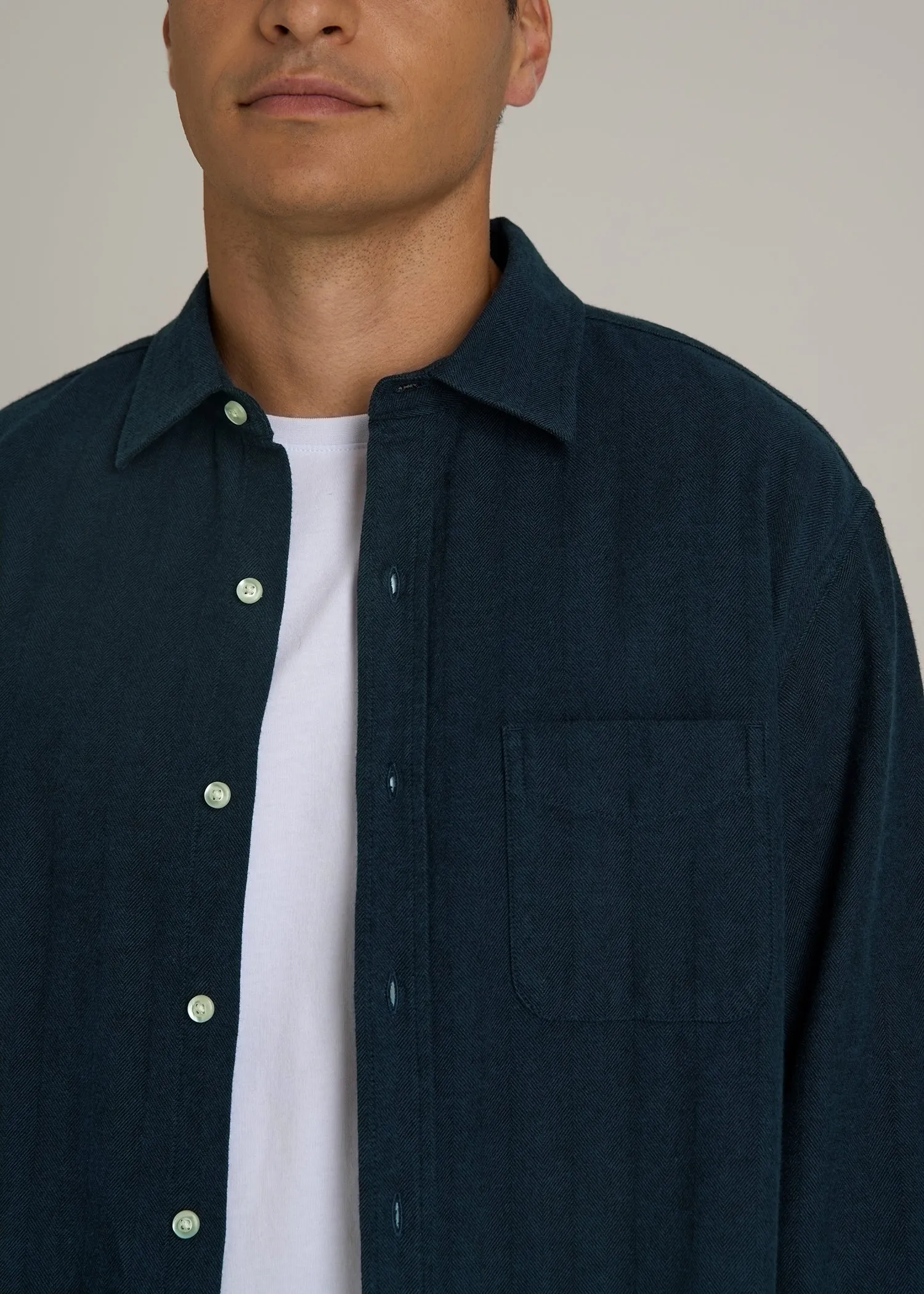 Nelson Flannel Shirt for Tall Men in Blue Chevron sold by American Tall product image thumbnail 2