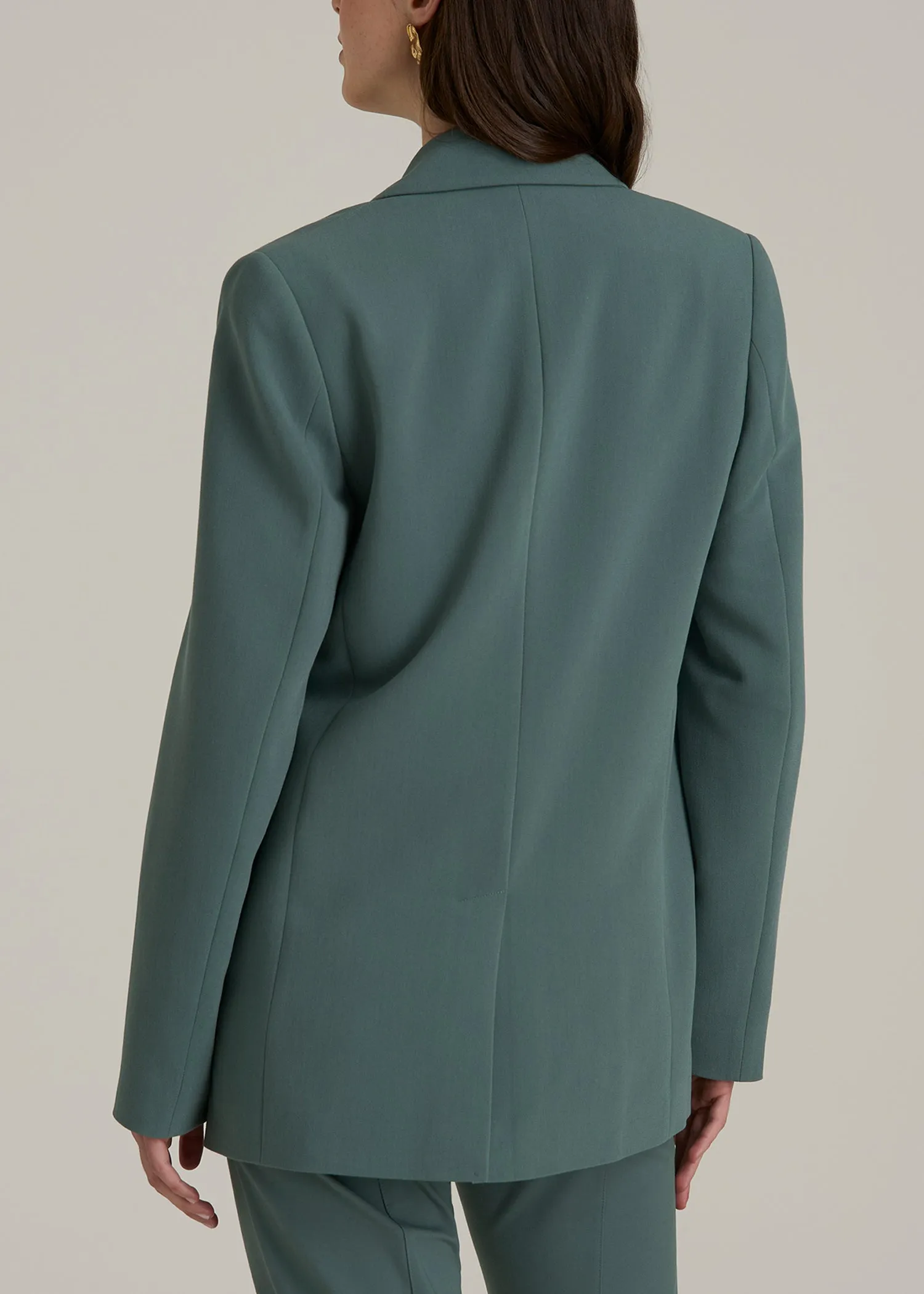 Boyfriend Fit Single-Button Blazer for Tall Women in Balsam Green sold by American Tall product image thumbnail 5