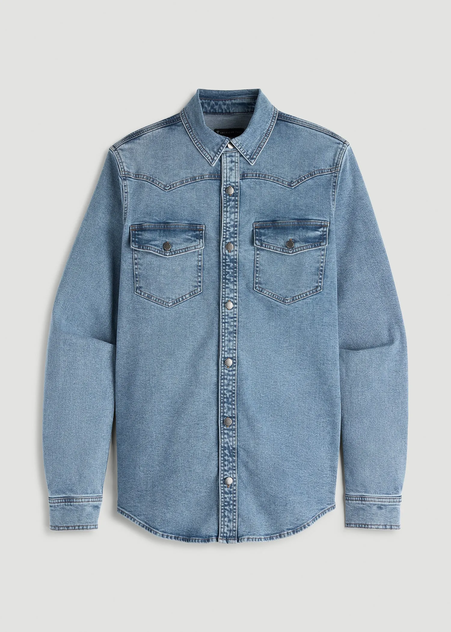 Western Denim Shirt for Tall Men in Heritage Faded sold by American Tall product image thumbnail 3