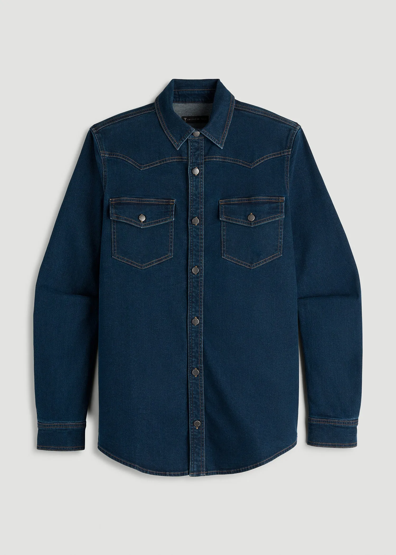 Western Denim Shirt for Tall Men in Indigo Dusk sold by American Tall product image thumbnail 3