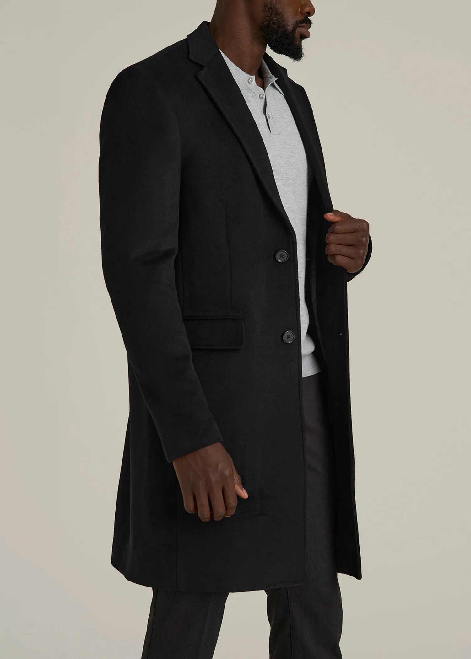 Wool Coat for Tall Men in Black sold by American Tall product image thumbnail 3
