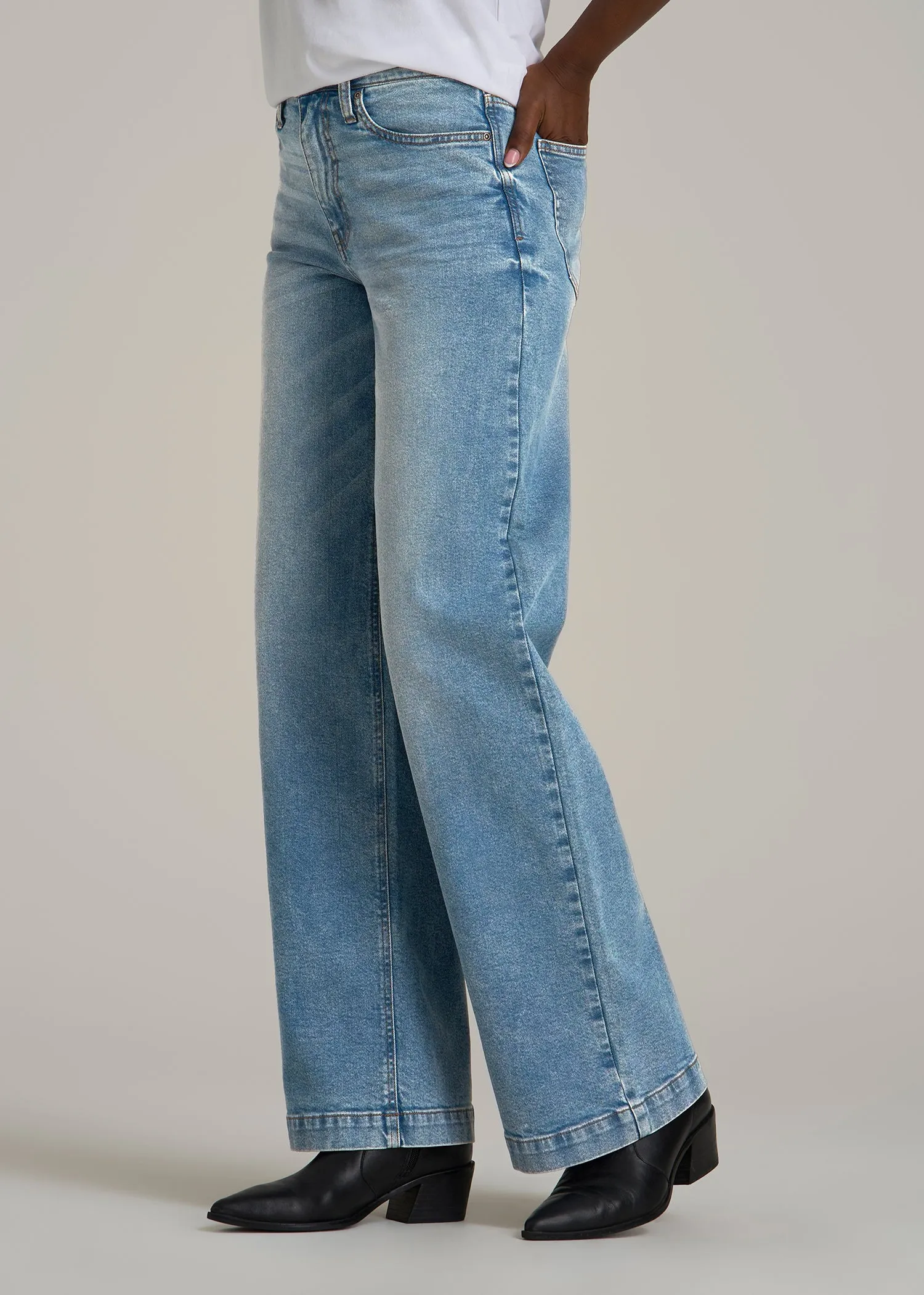 Luna High-Rise Wide-Leg Jeans for Tall Women in Heritage Faded sold by American Tall product image thumbnail 3