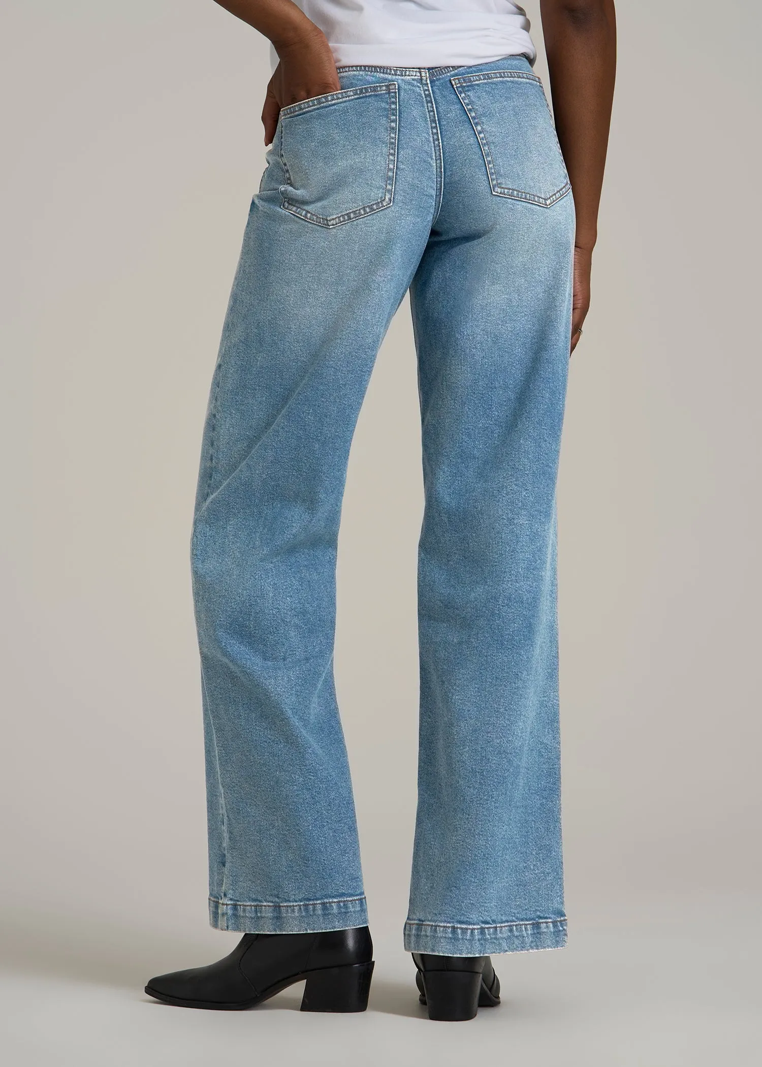 Luna High-Rise Wide-Leg Jeans for Tall Women in Heritage Faded sold by American Tall product image thumbnail 5