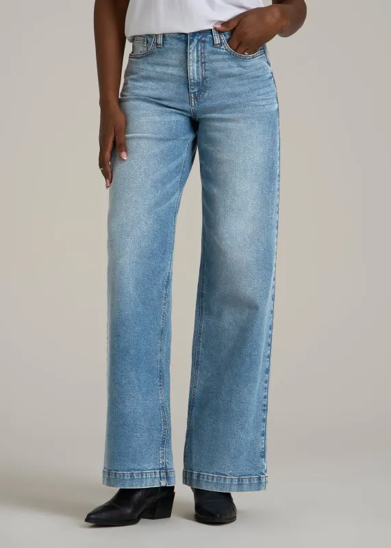 Luna High-Rise Wide-Leg Jeans for Tall Women in Heritage Faded sold by American Tall