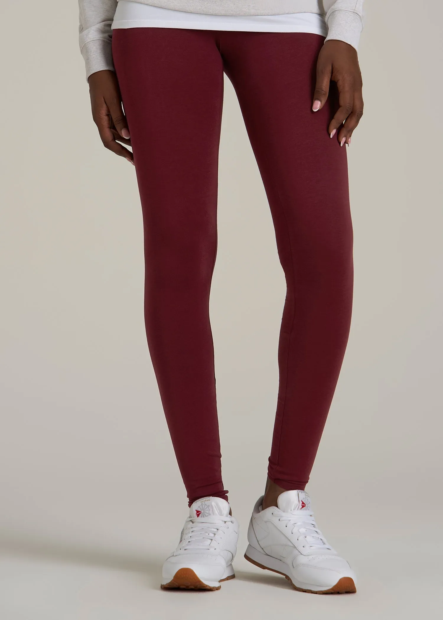 Cotton Leggings for Tall Women in Tawny Port sold by American Tall