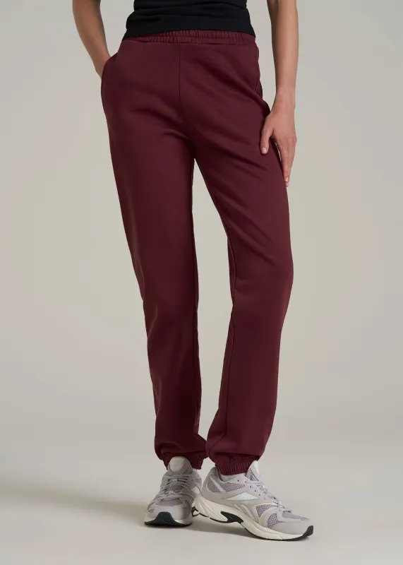 Wearever Fleece Relaxed Sweatpants for Tall Women in Tawny Port sold by American Tall