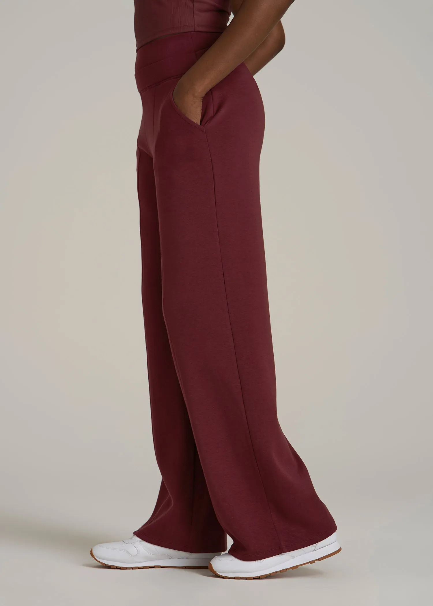 Soft Motion Wide Leg Ultra High Rise Pant for Tall Women in Tawny Port sold by American Tall product image thumbnail 3