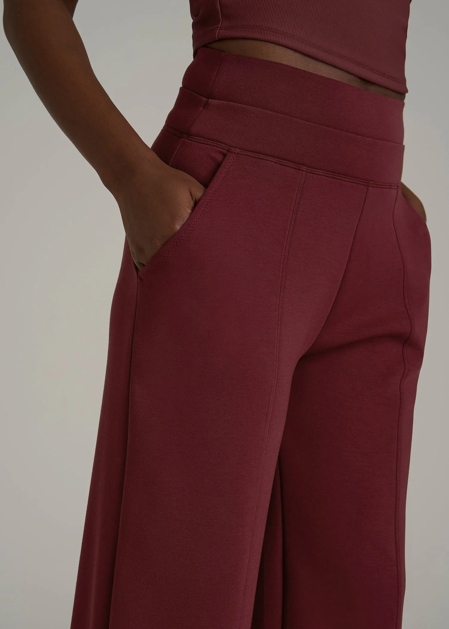 Soft Motion Wide Leg Ultra High Rise Pant for Tall Women in Tawny Port sold by American Tall product image thumbnail 2