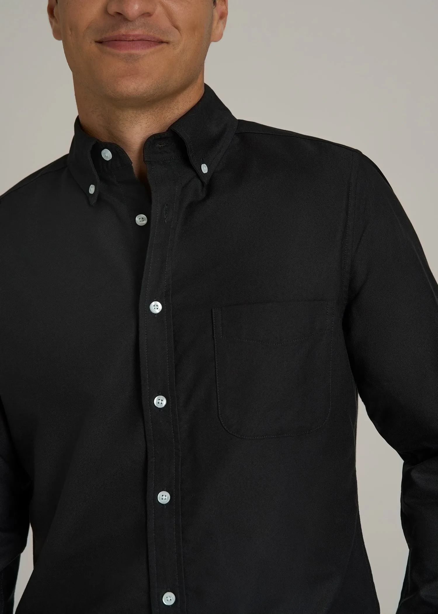 Oxford Cloth Button Down Shirt for Tall Men in Deep Black sold by American Tall product image thumbnail 2