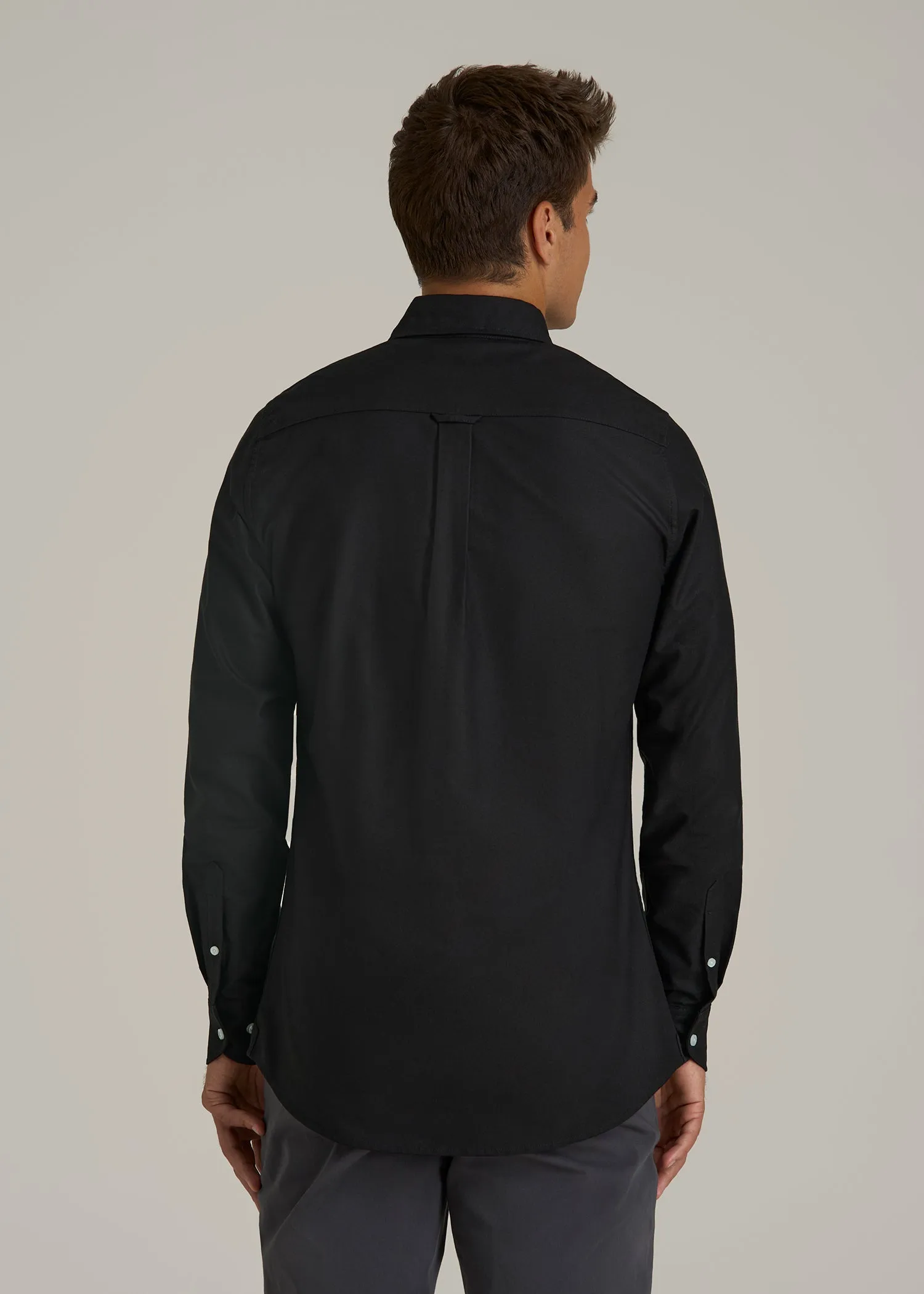 Oxford Cloth Button Down Shirt for Tall Men in Deep Black sold by American Tall product image thumbnail 5