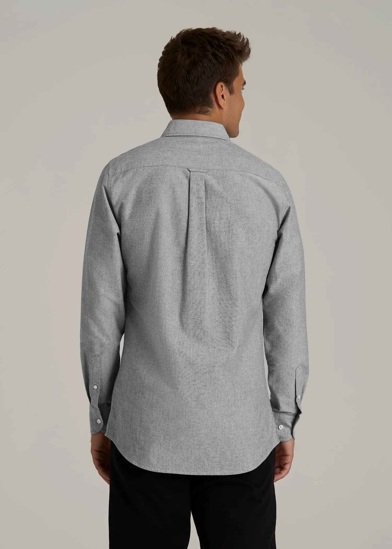 Oxford Cloth Button Down Shirt for Tall Men in Formal Grey sold by American Tall product image thumbnail 5