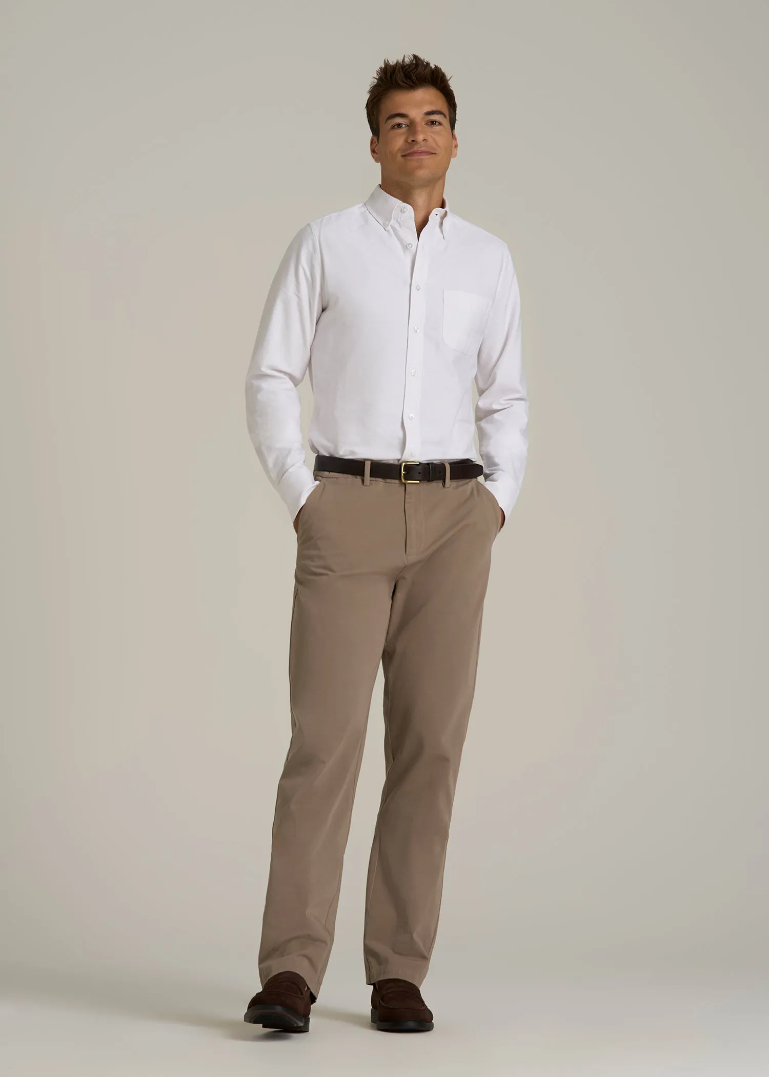Oxford Cloth Button Down Shirt for Tall Men in Optic White sold by American Tall product image thumbnail 4