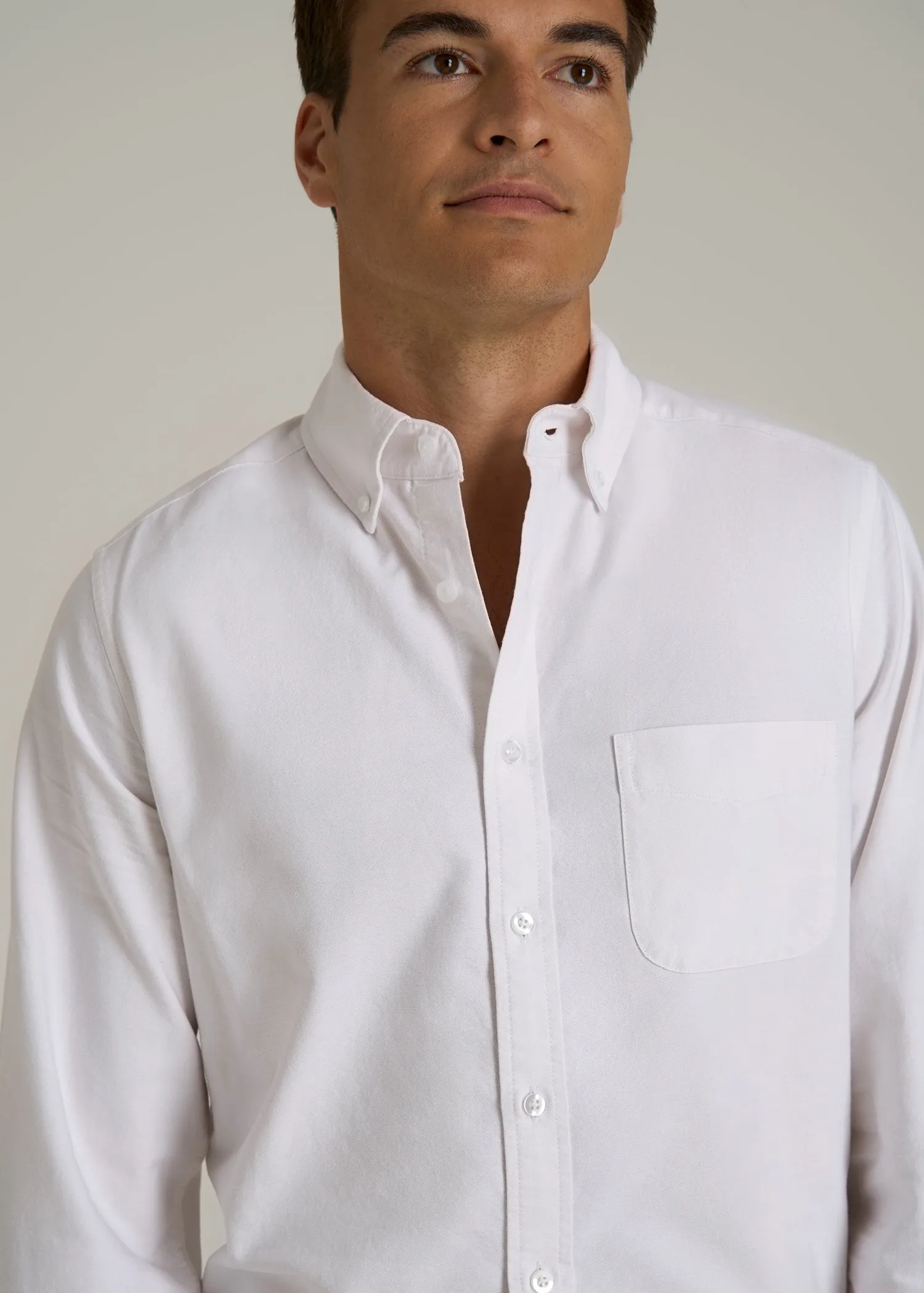Oxford Cloth Button Down Shirt for Tall Men in Optic White sold by American Tall product image thumbnail 2