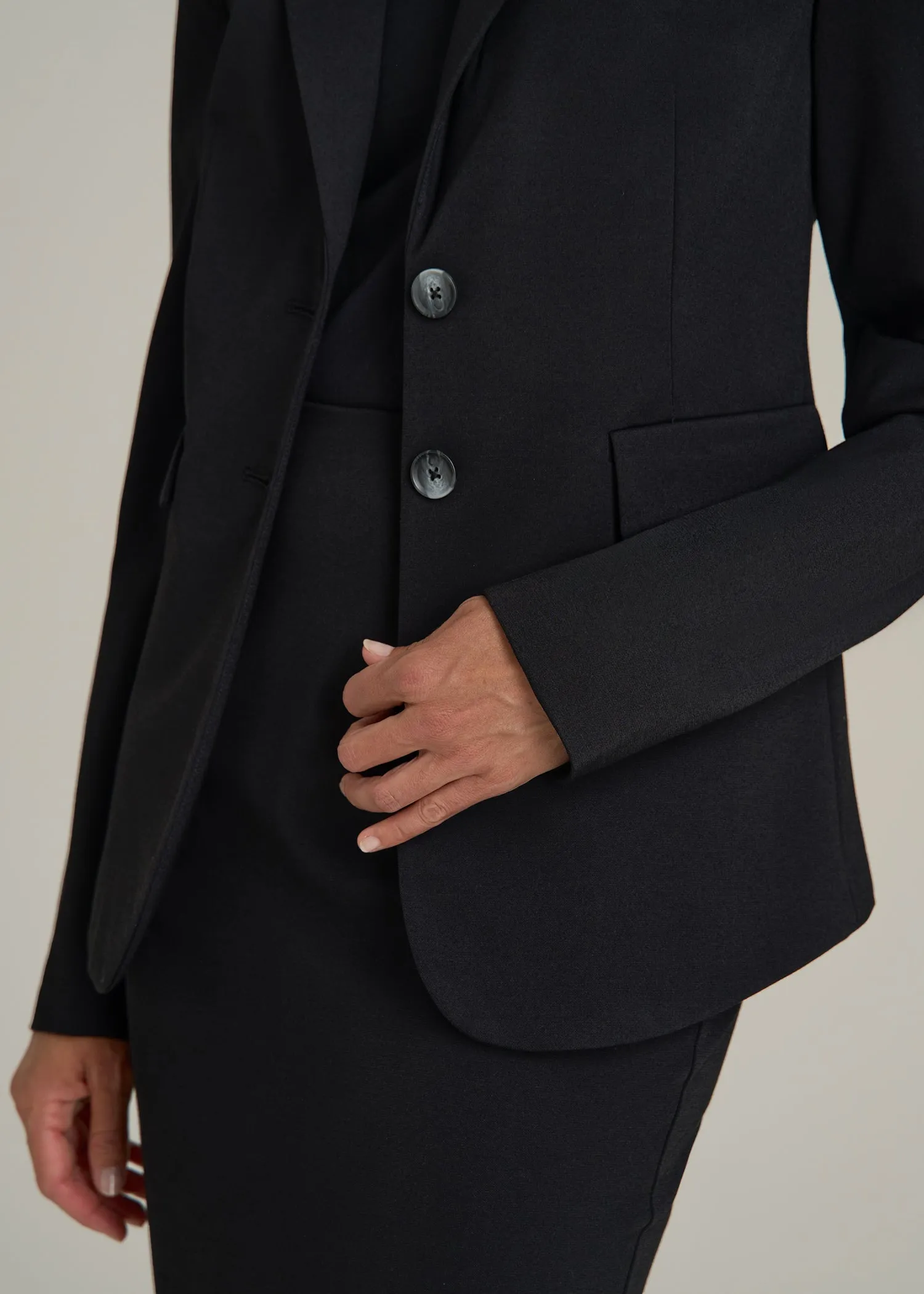 Freedom Flex Two-Button Slim-Fit Blazer for Tall Women in Black sold by American Tall product image thumbnail 2
