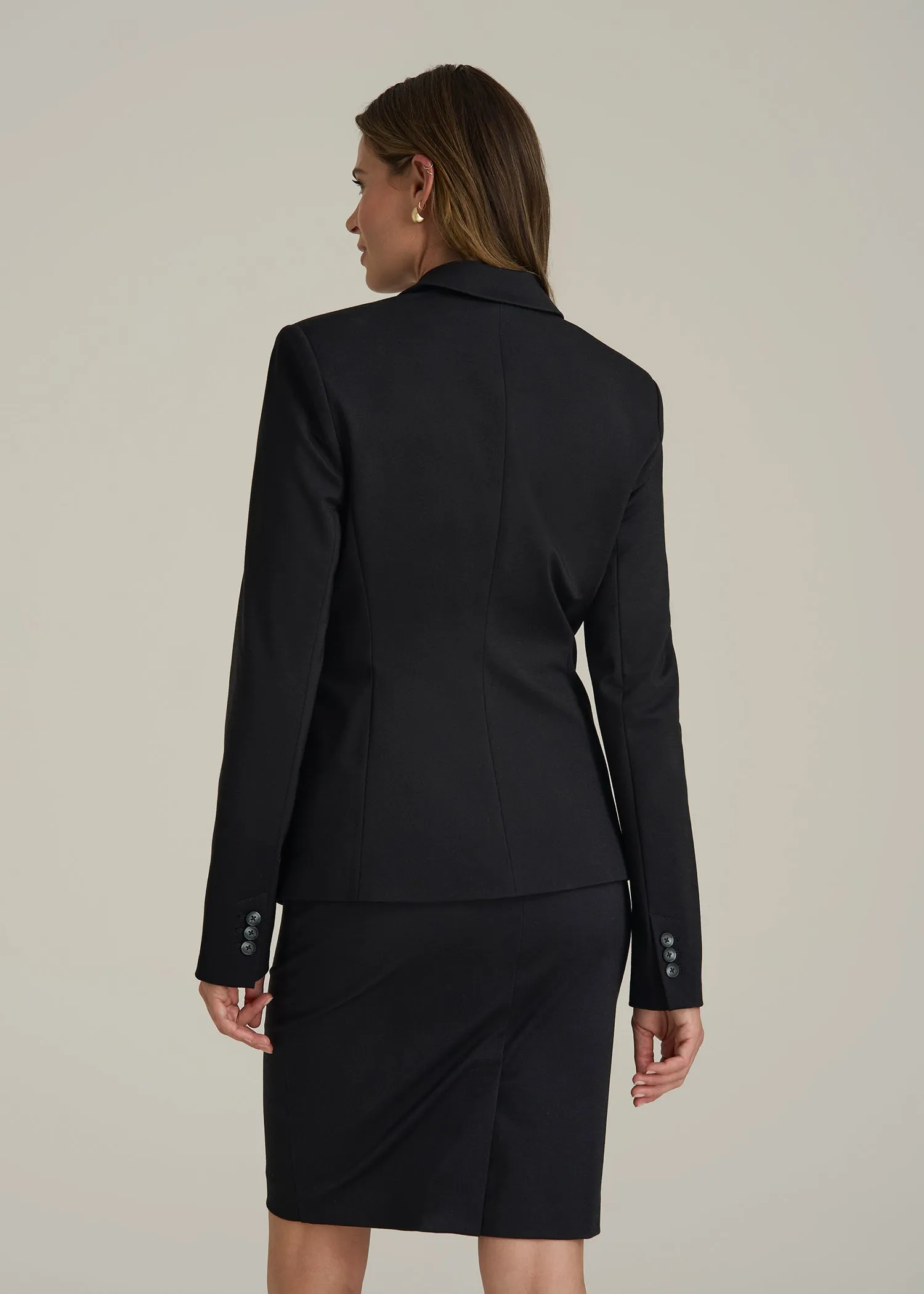 Freedom Flex Two-Button Slim-Fit Blazer for Tall Women in Black sold by American Tall product image thumbnail 5