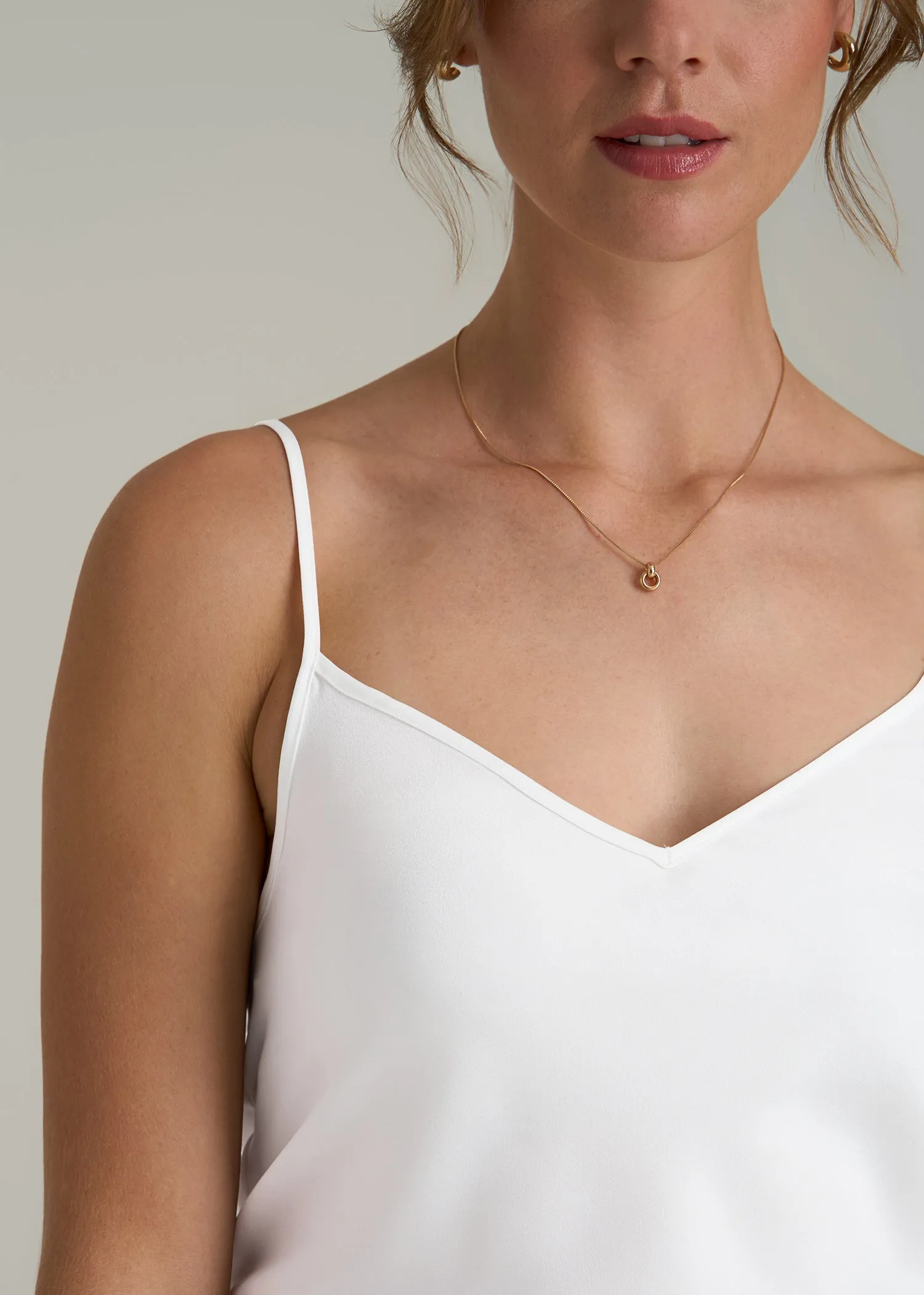 Satin Cami for Tall Women in White sold by American Tall product image thumbnail 2