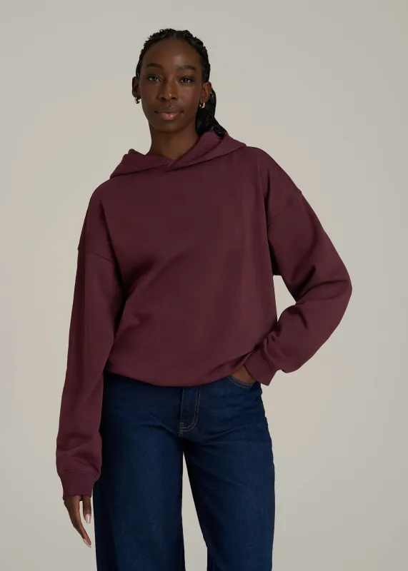 Garment Dyed Hoodie for Tall Women in Tawny Port sold by American Tall