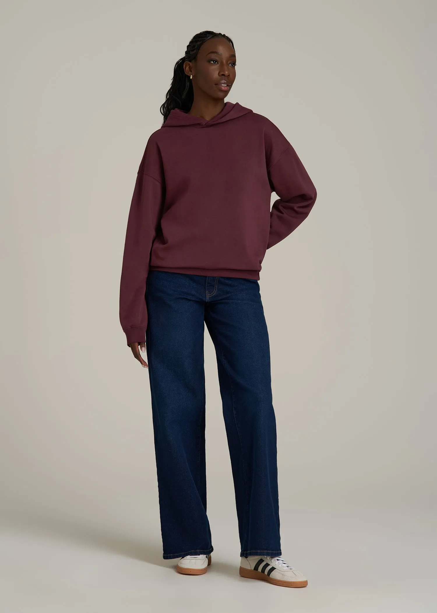 Garment Dyed Hoodie for Tall Women in Tawny Port sold by American Tall product image thumbnail 4