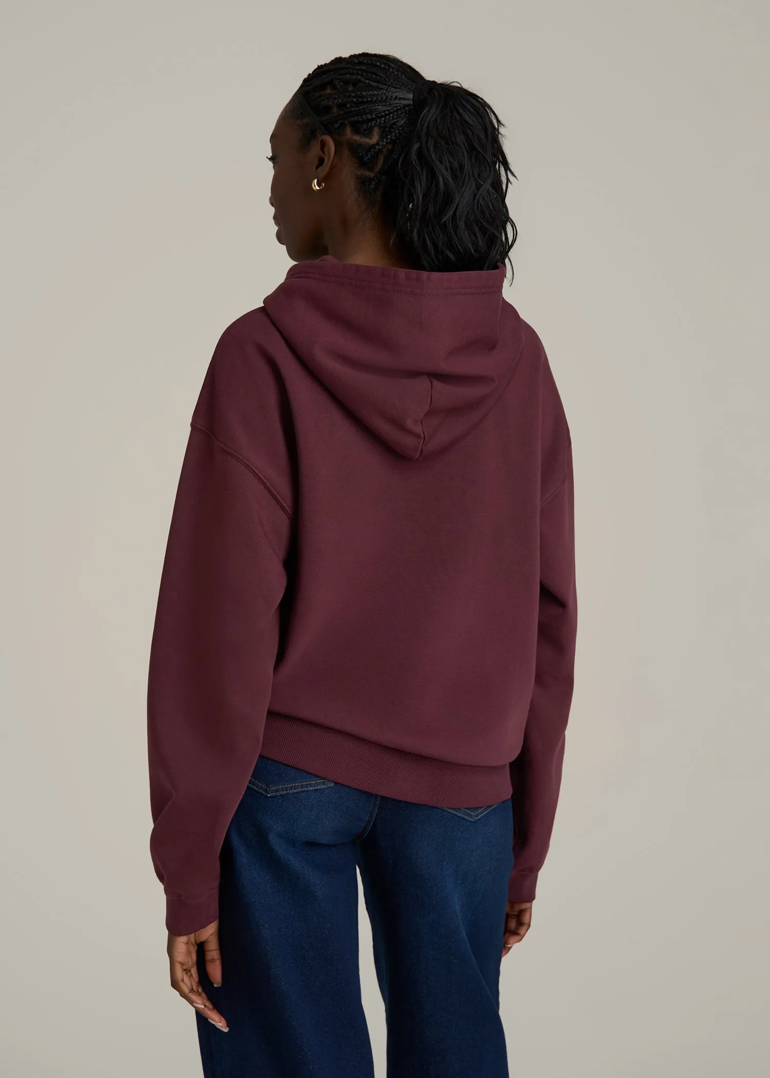 Garment Dyed Hoodie for Tall Women in Tawny Port sold by American Tall product image thumbnail 5