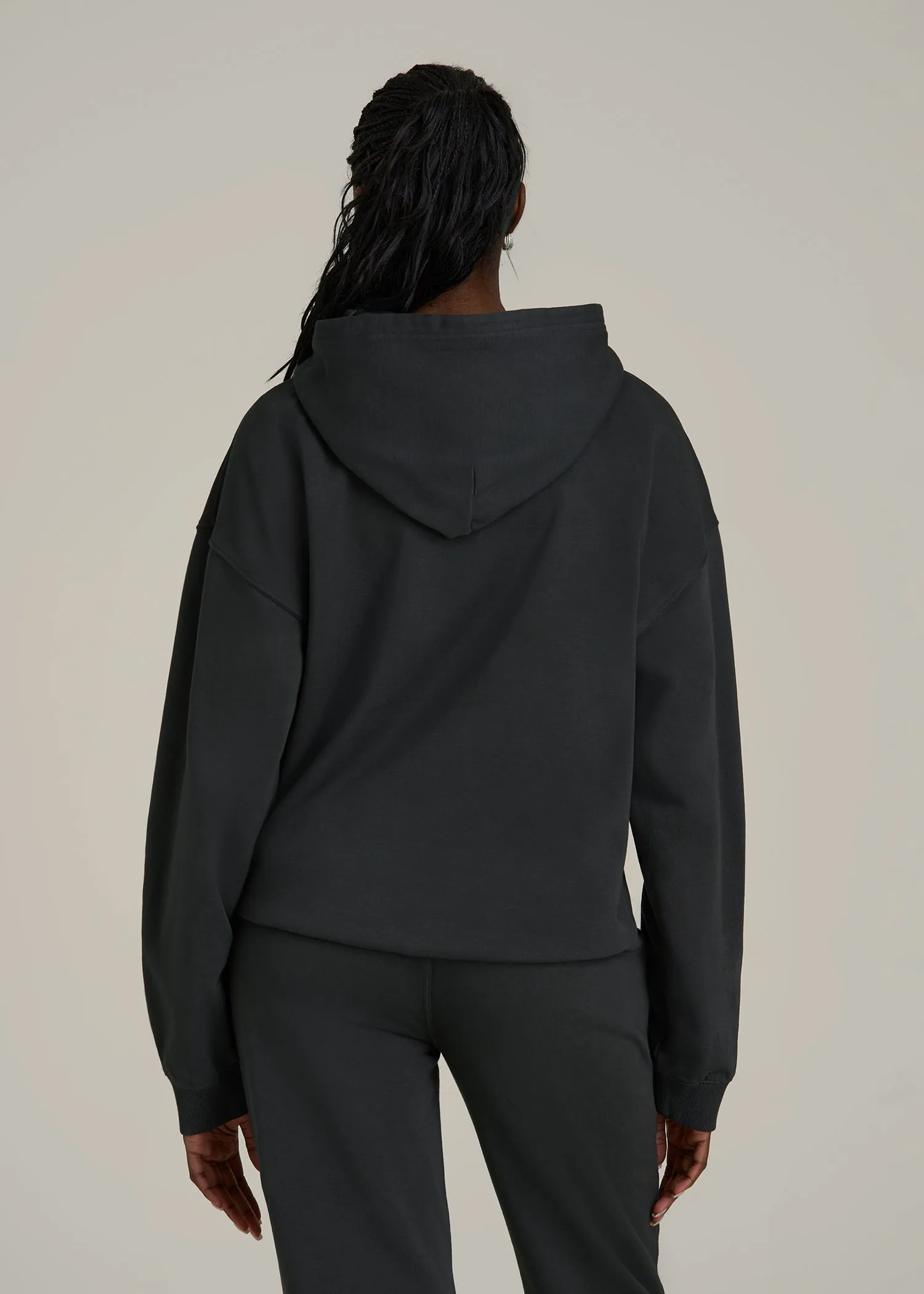 Garment Dyed Hoodie for Tall Women in Washed Black sold by American Tall product image thumbnail 5