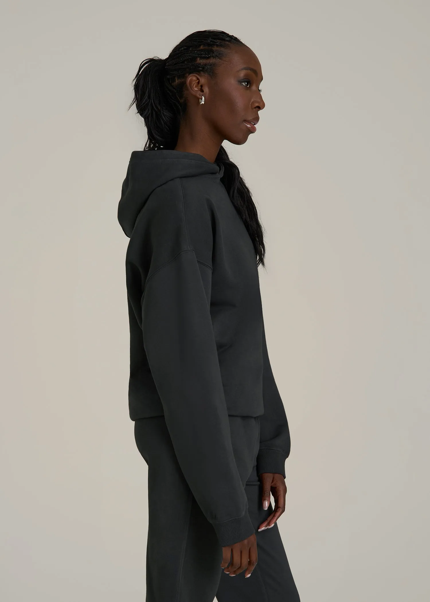 Garment Dyed Hoodie for Tall Women in Washed Black sold by American Tall product image thumbnail 3