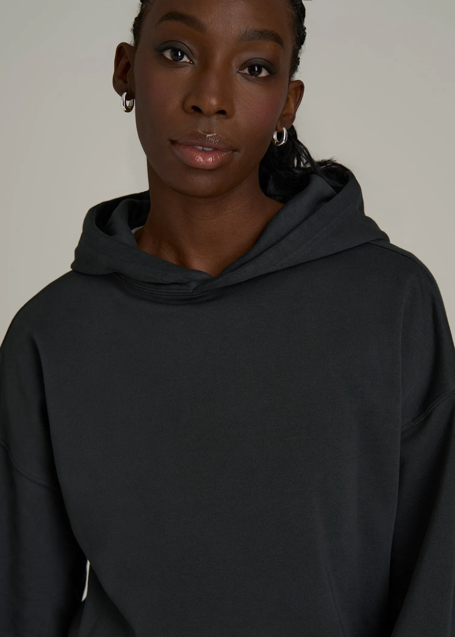 Garment Dyed Hoodie for Tall Women in Washed Black sold by American Tall product image thumbnail 2