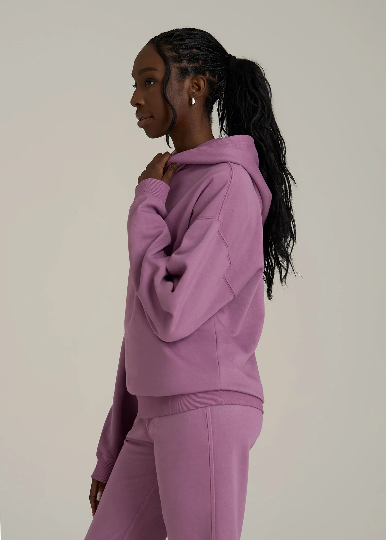 Garment Dyed Hoodie for Tall Women in Argyle Purple sold by American Tall product image thumbnail 3