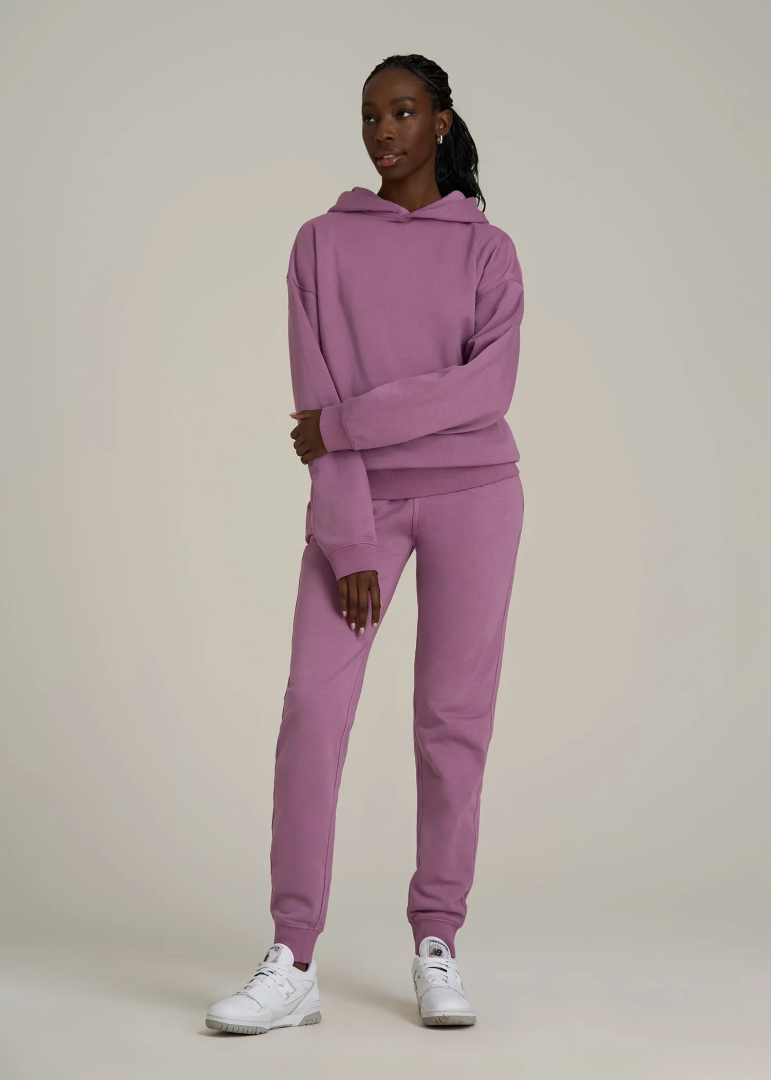 Garment Dyed Hoodie for Tall Women in Argyle Purple sold by American Tall product image thumbnail 4