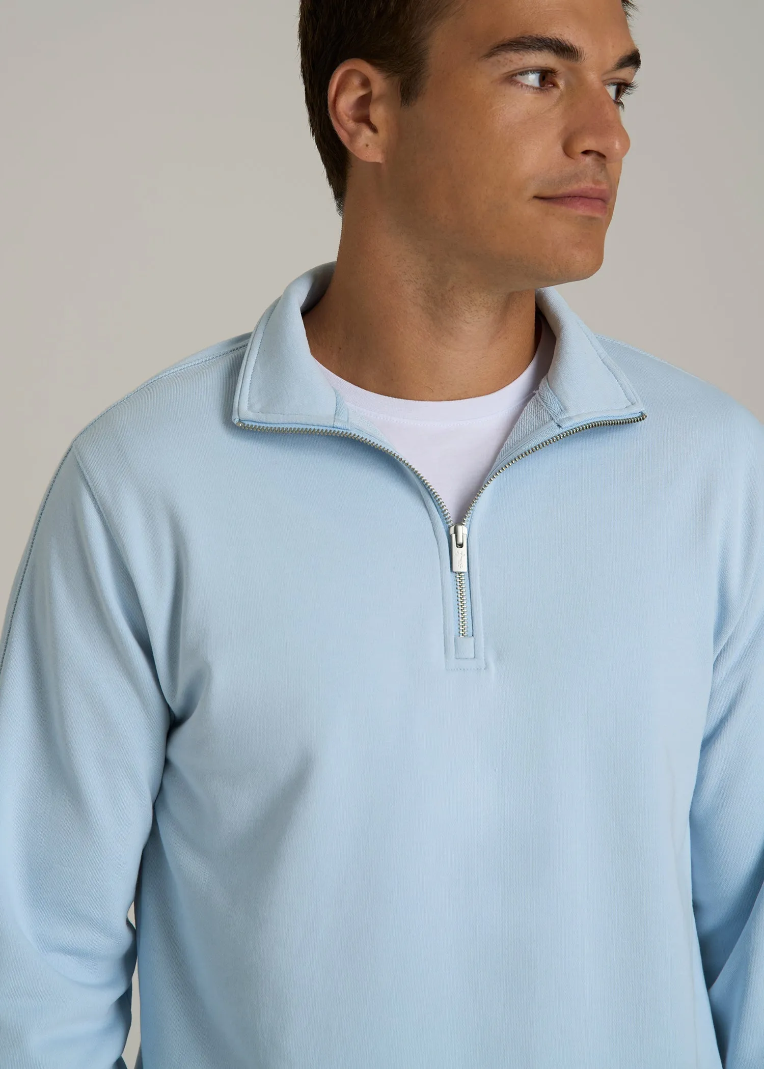 Wearever 2.0 French Terry Quarter-Zip Tall Men's Sweatshirt in Ice Blue sold by American Tall product image thumbnail 2