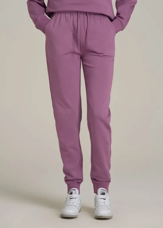 Garment Dyed Joggers for Tall Women in Washed Argyle Purple sold by American Tall