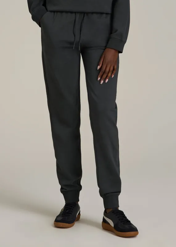 Garment Dyed Joggers for Tall Women in Washed Black sold by American Tall