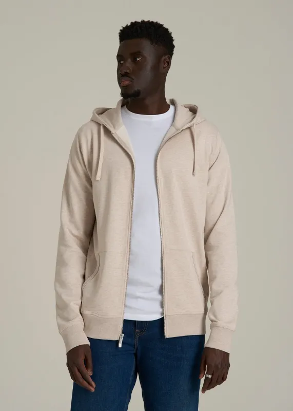 Wearever French Terry Full Zip Hoodie 2.0 in Oatmeal Mix sold by American Tall