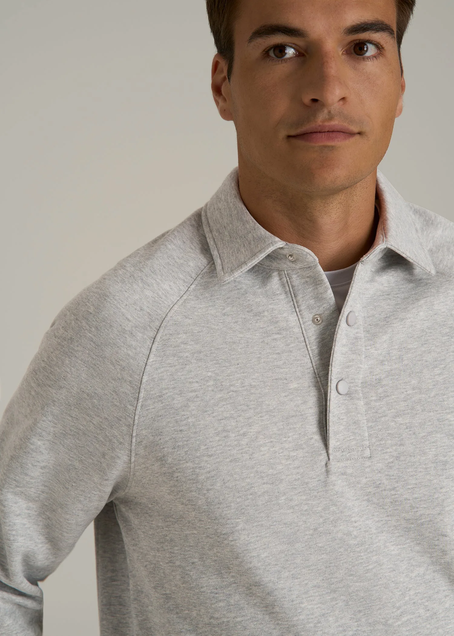 Wearever Fleece Collared Sweatshirt for Tall Men in Grey Mix sold by American Tall product image thumbnail 2