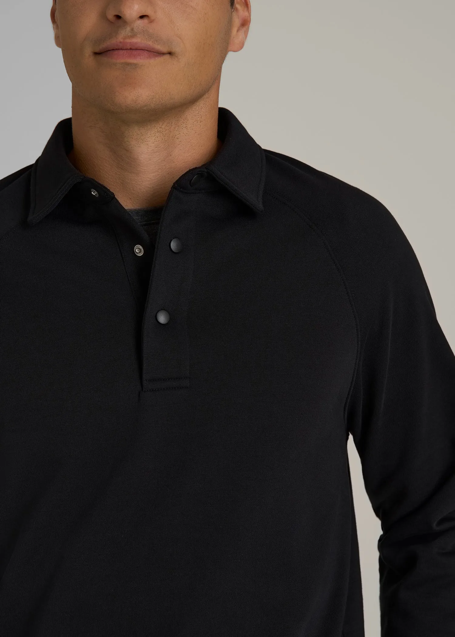 Wearever Fleece Collared Sweatshirt for Tall Men in Black sold by American Tall product image thumbnail 2