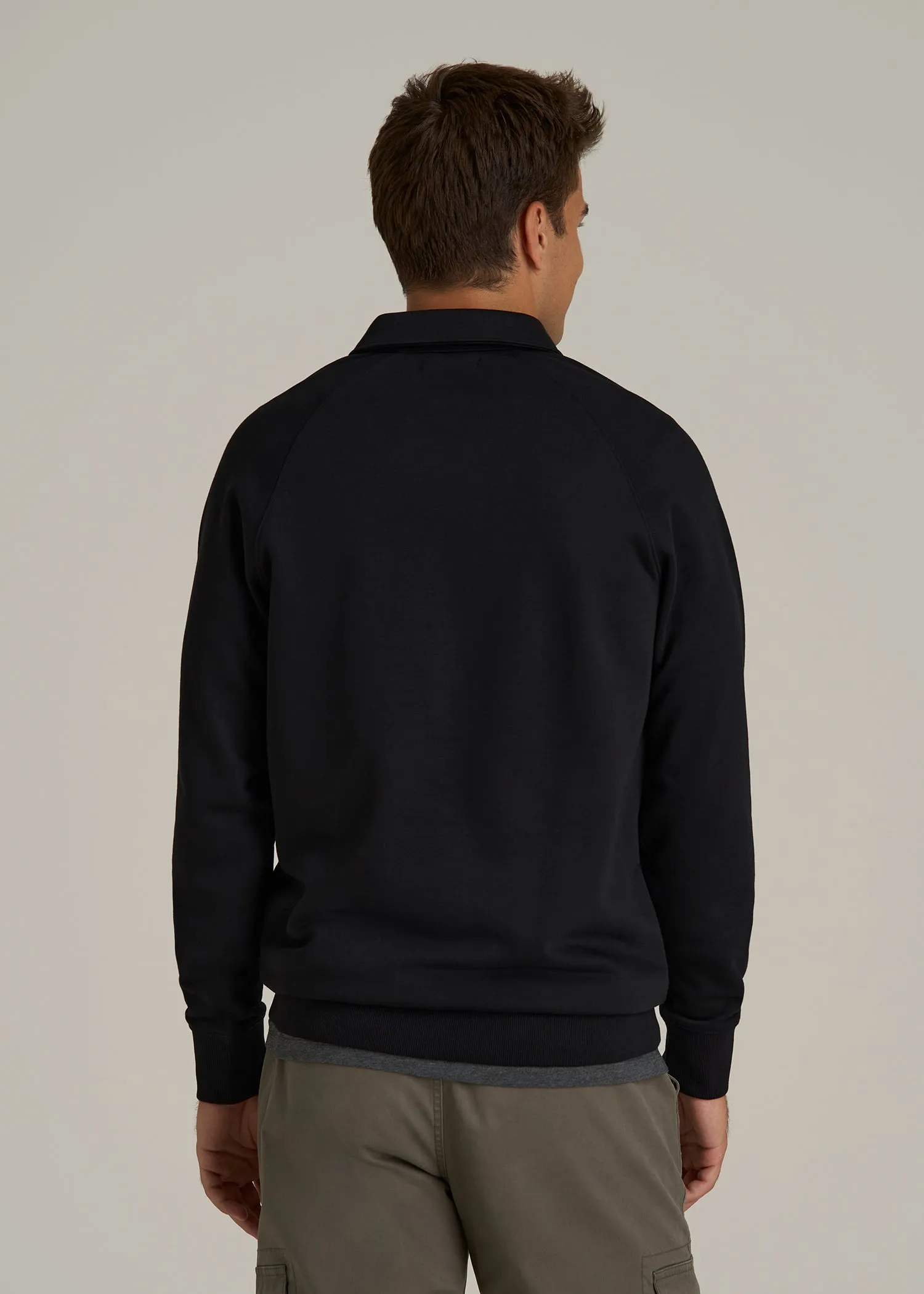 Wearever Fleece Collared Sweatshirt for Tall Men in Black sold by American Tall product image thumbnail 5