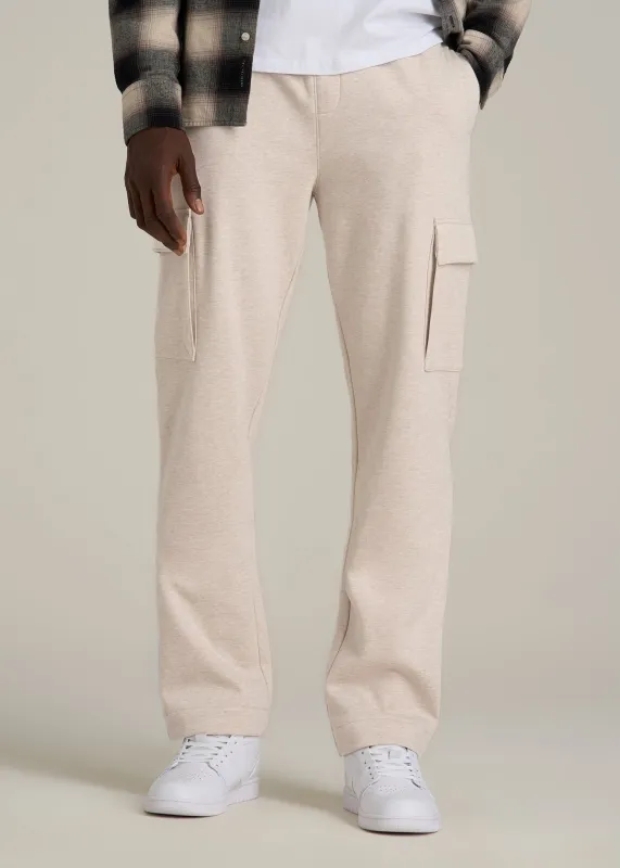 Wearever Fleece Straight Leg Cargo Sweatpant for Tall Men in Oatmeal Mix sold by American Tall