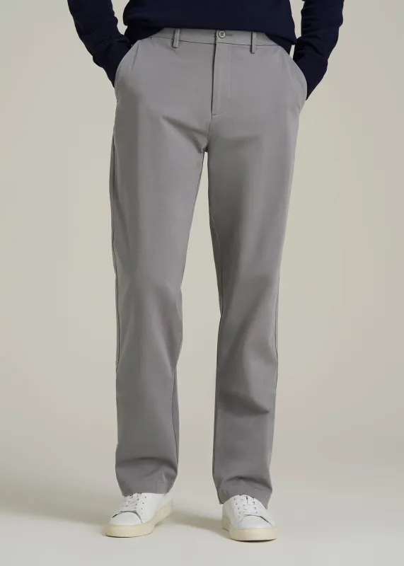 4-Way Stretch Commuter Straight Chino Pants for Tall Men in Pebble Grey sold by American Tall