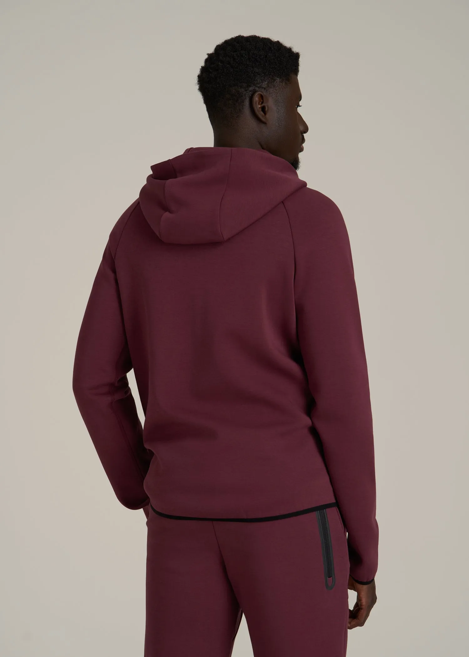 Tech Motion Fleece Hooded Popover for Tall Men in Tawny Port sold by American Tall product image thumbnail 5