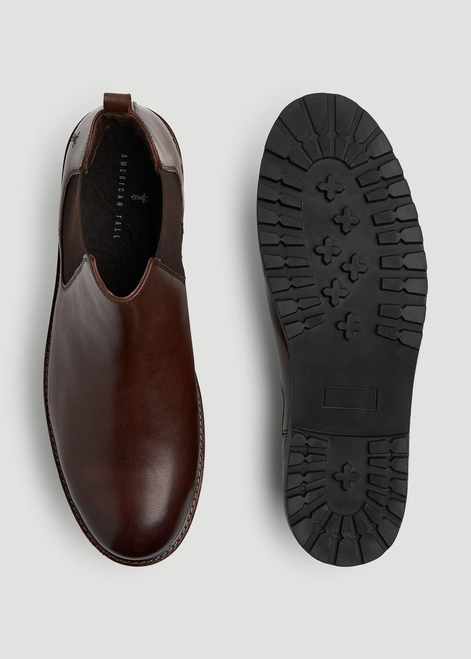 Lug Sole Chelsea Boots for Tall Men in Dark Brown sold by American Tall product image thumbnail 4