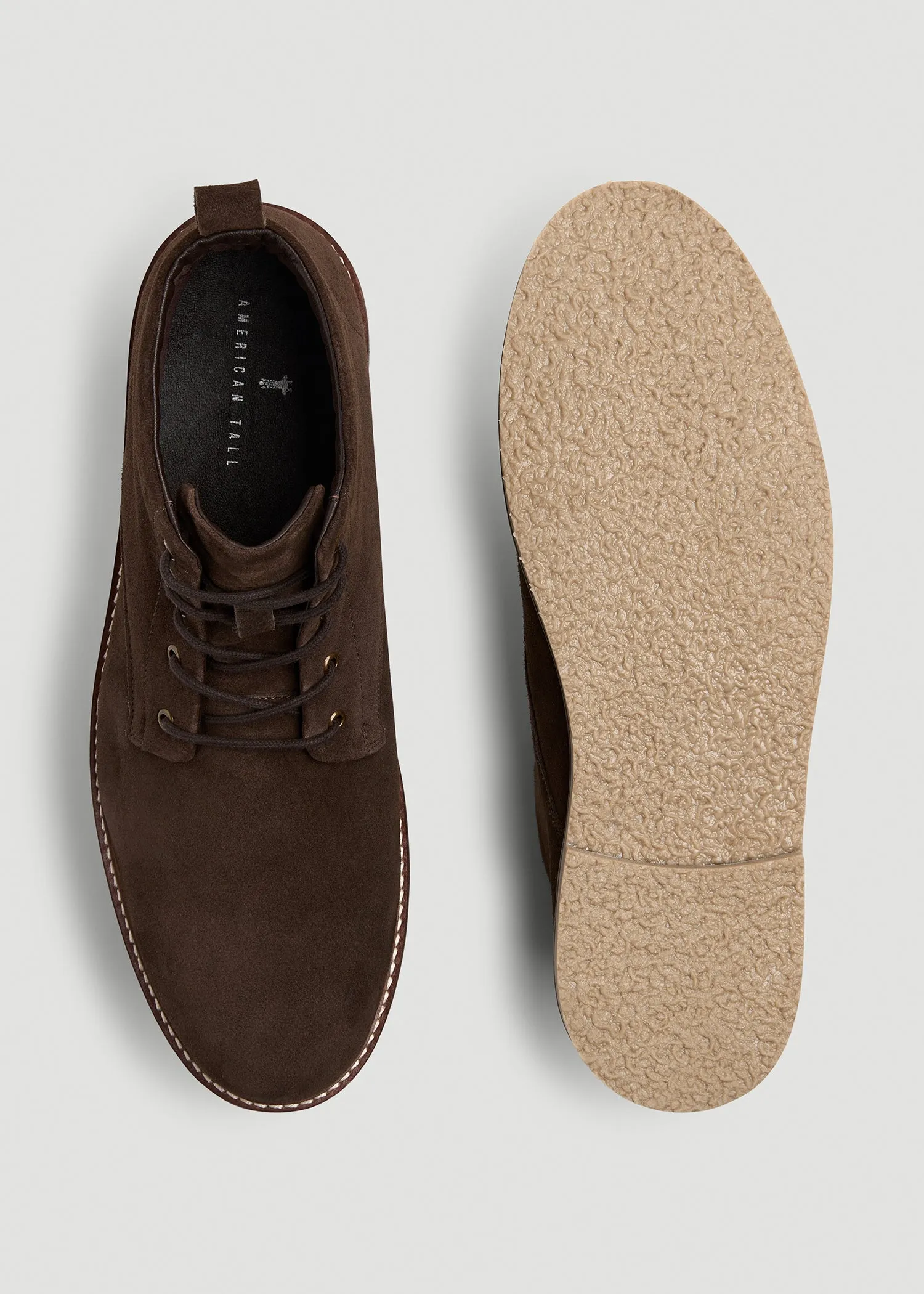 Suede Crepe Sole Boots for Tall Men in Dark Brown sold by American Tall product image thumbnail 4