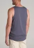 The Essentials: Men's Tall SLIM-FIT Beach Tank Top in Grey Blue sold by American Tall