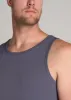 The Essentials: Men's Tall SLIM-FIT Beach Tank Top in Grey Blue sold by American Tall