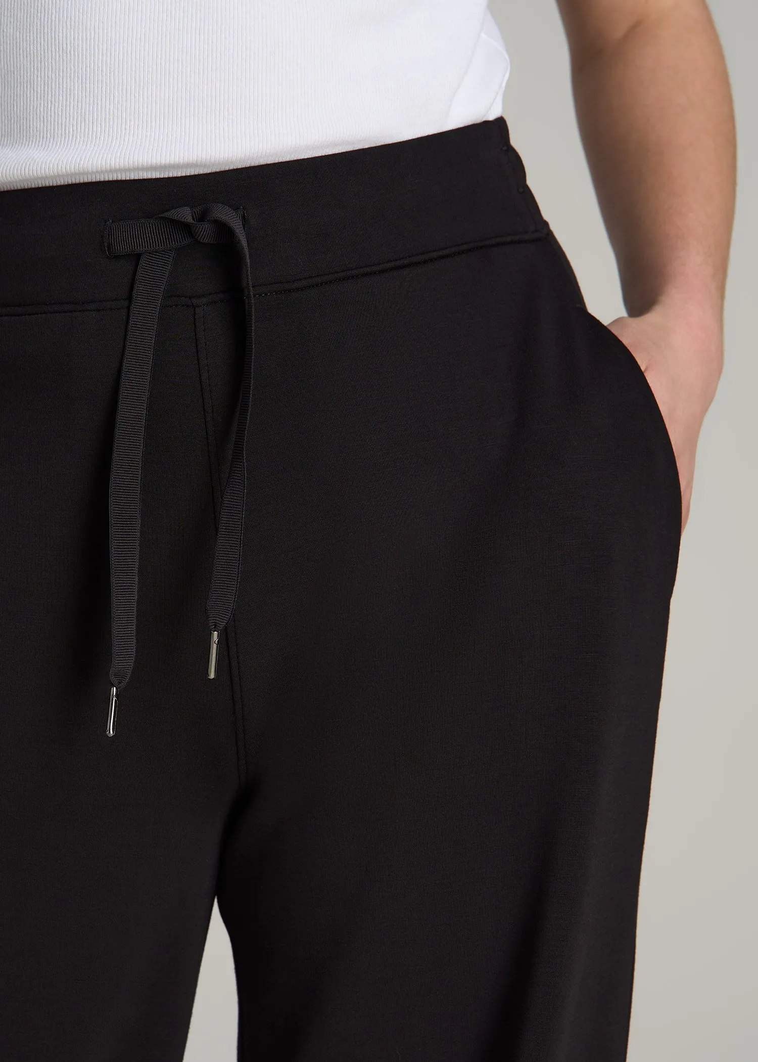 Pull-On Tie Waist Wide Leg Pants for Tall Women in Black sold by American Tall product image thumbnail 2