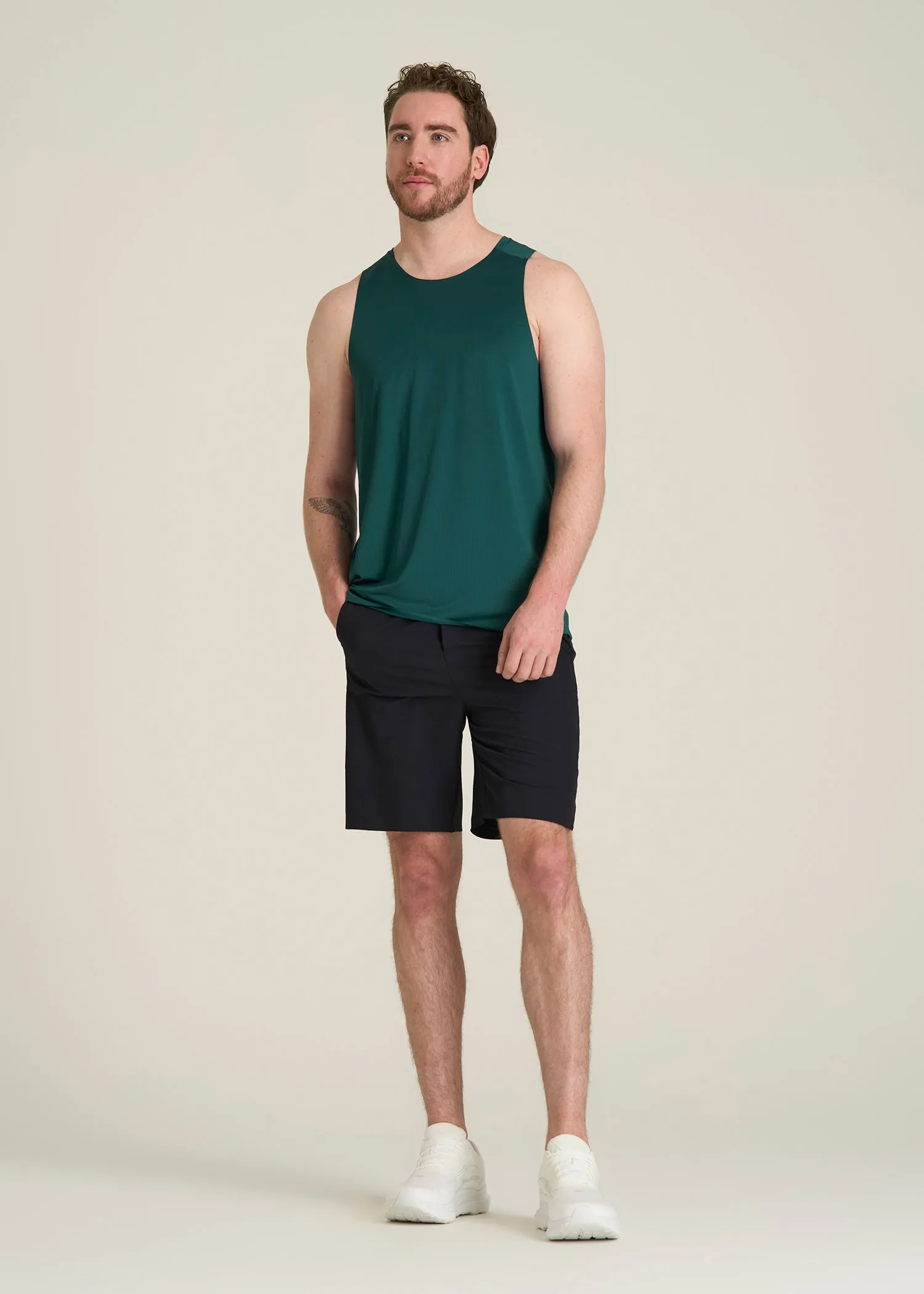 Perforated Training Singlet for Tall Men in Deep Teal sold by American Tall product image thumbnail 4