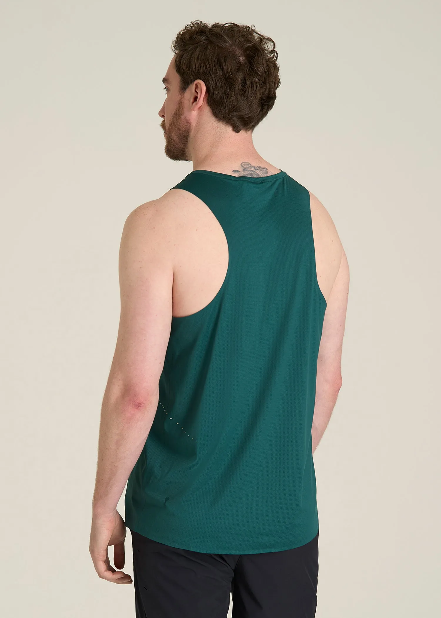Perforated Training Singlet for Tall Men in Deep Teal sold by American Tall product image thumbnail 5