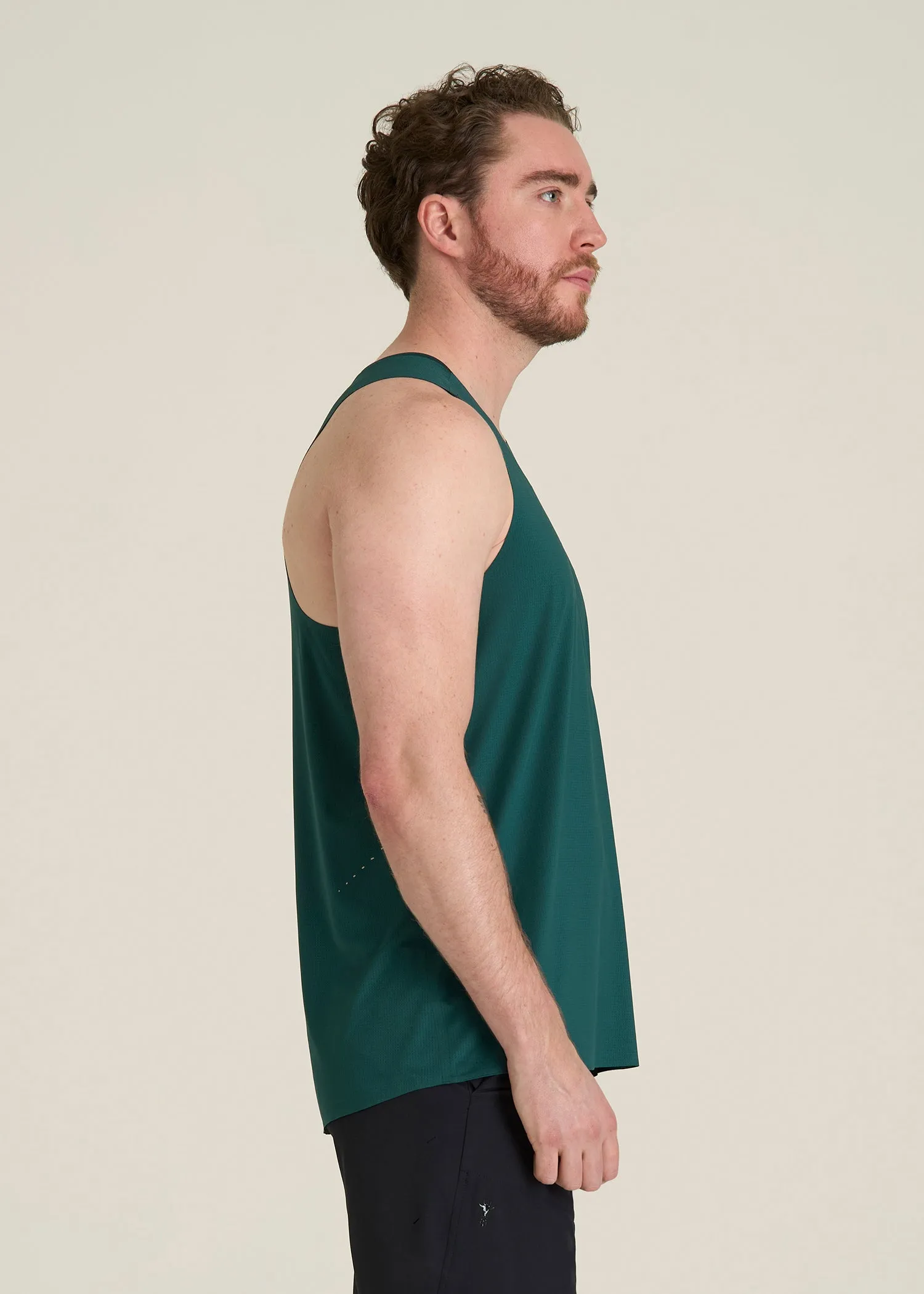 Perforated Training Singlet for Tall Men in Deep Teal sold by American Tall product image thumbnail 3