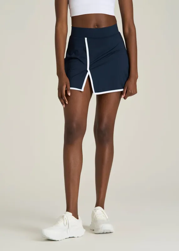 Wrap Skort for Tall Women in Navy made by American Tall