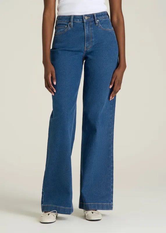 Luna High-Rise Wide-Leg Jeans for Tall Women in New Colorado Blue sold by American Tall