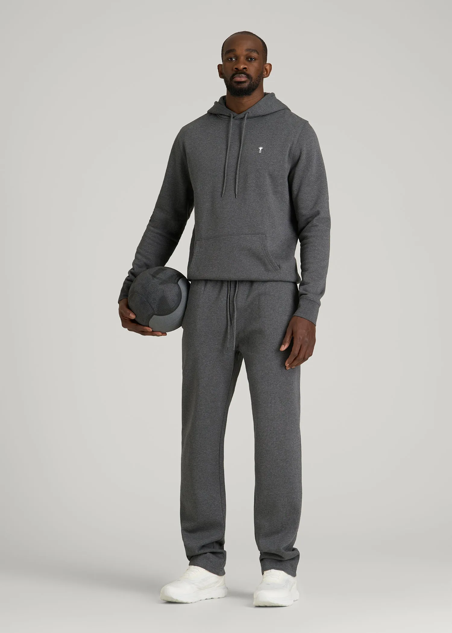 Core Motion Fleece Straight Leg Sweatpants for Tall Men in Charcoal Mix sold by American Tall product image thumbnail 4